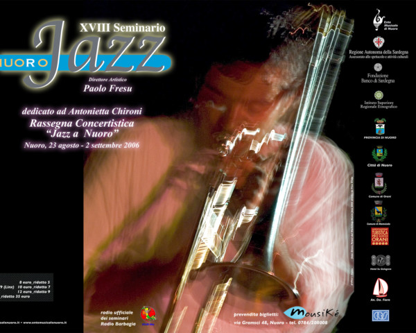 Studio grafico del materiale promozionale per la rassegna Jazz a Nuoro diretta da Paolo Fresu