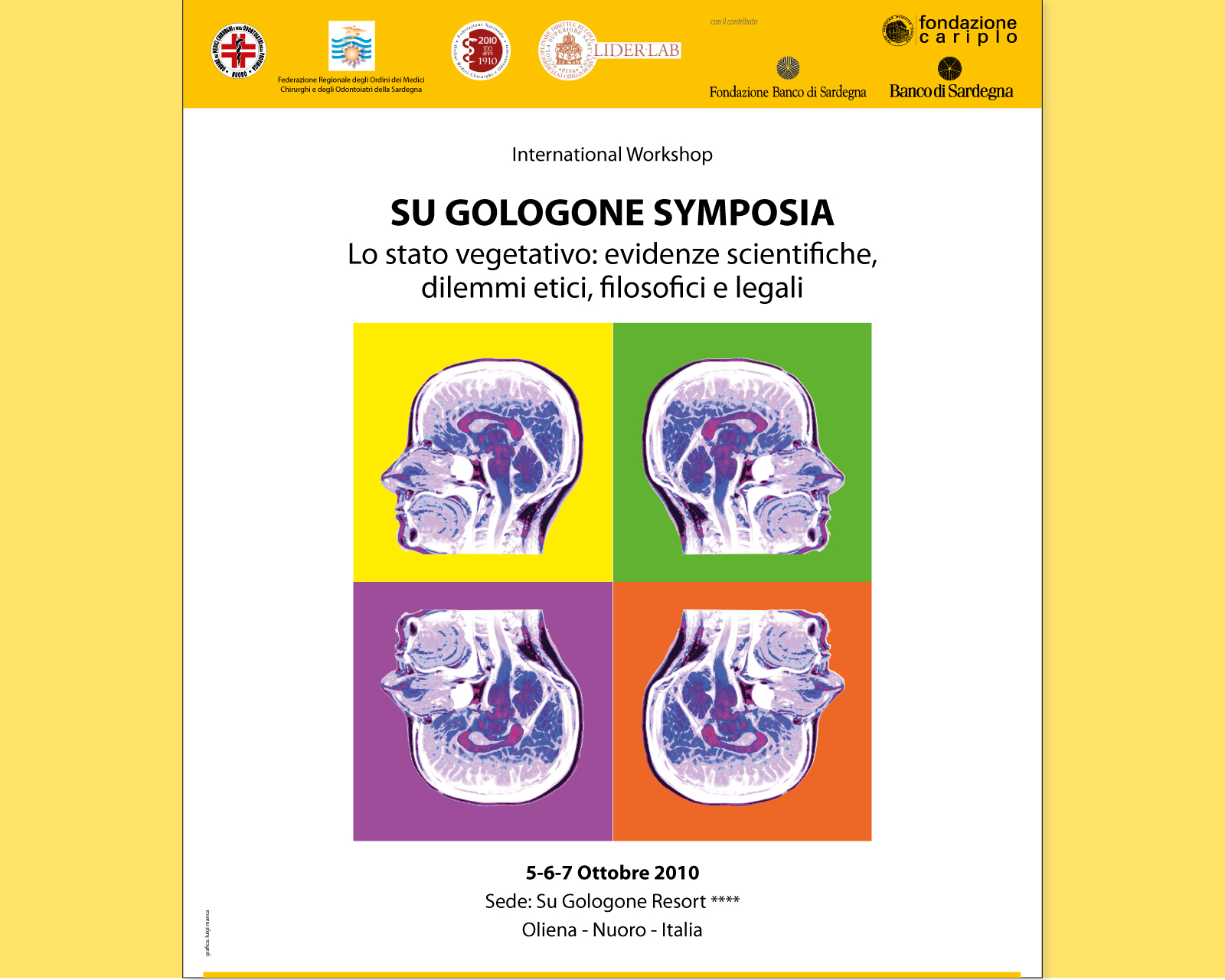 Studio grafico della locandina per il convegno Su Gologone Symposia